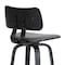 Armen Living Pico 26" Swivel Black Wood Counter Stool in Gray Faux Leather with Black Metal LCPIBABLKGRY26 - alternate 2